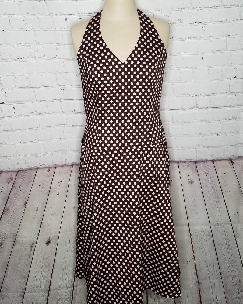 Spencer Jeremy Dress Rockabilly Pokadot Vintage Halter Flare 90's  Size 8